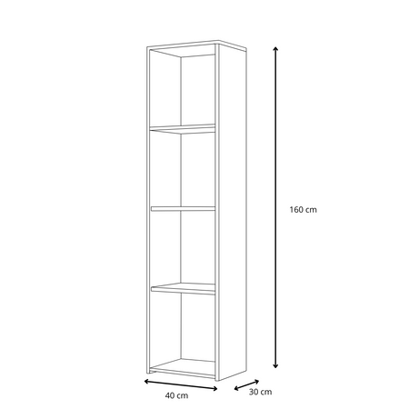 Étagère colonne LONI 160x40 cm - Chêne Artisan