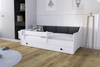 Lit simple ERYK 160x80 - Blanc, panneaux noirs