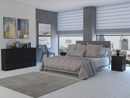 MALMO M6 Commode 140cm Noir