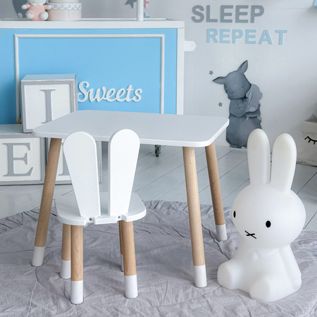 Table et chaise enfant Lapin - blanc