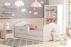 Lit simple FALA 160x80 avec barrière et tiroir - La ballerine de la couronne