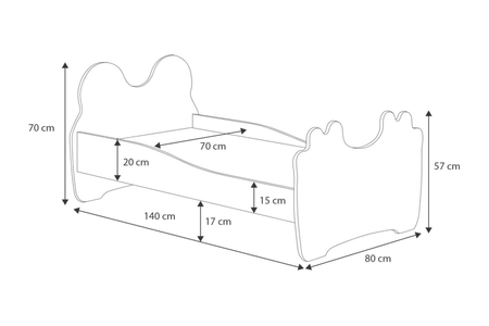 Lit pour enfant ANIMALS 140x70 - Panda