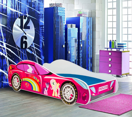 Lit enfant Auto rose 140x70