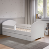 Lit d’enfant LUK 80x180 avec barrière et tiroir - Blanc