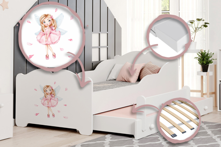 Lit gigogne ANNA II 160x80 - La fille aux ailes