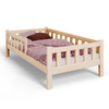 Lit enfant PINI 80x160 en bois non verni avec matelas – Naturel