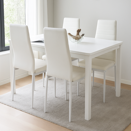 Ensemble de 4 chaises en similicuir – couleur Blanche