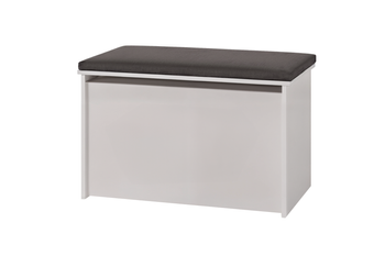 Coffre à jouets DARIA – Blanc, panneau graphite