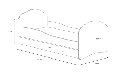 Lit enfant LUK 70x140 avec tiroir - Blanc