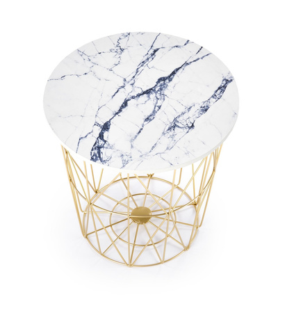 Table basse ARISS – couleur Marbre Blanc / Doré