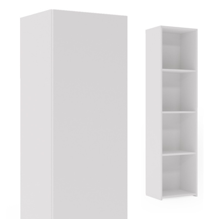 Étagère complète LONI / Armoire une porte avec étagères 160 × 40 cm - Blanc