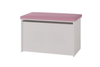 Coffre à jouets DARIA - Blanc, panneau rose