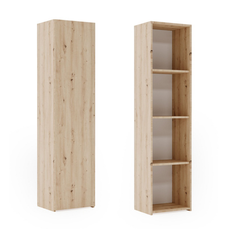 Étagère complète LONI / Armoire une porte avec étagères 160 × 40 cm - Chêne Artisan