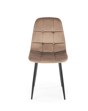 Ensemble de 4 chaises rembourrées en velours - couleur Beige