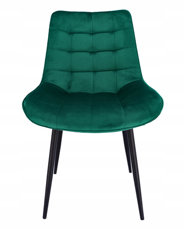 Chaise en velours vert