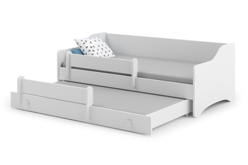 Lit double ERYK II 160x80 - Blanc, poignées blanches