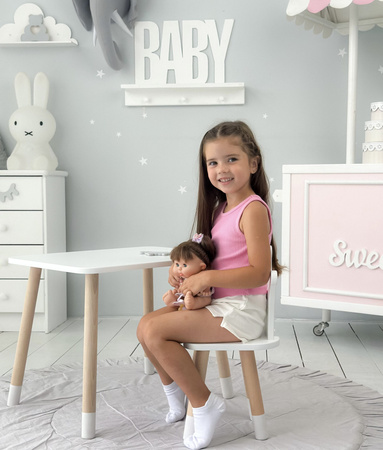 Table et chaise Crown pour enfants - blanc