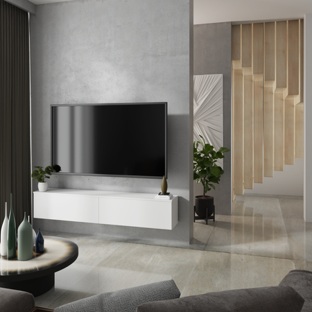 Meuble TV NICOLE 80 cm - Blanc