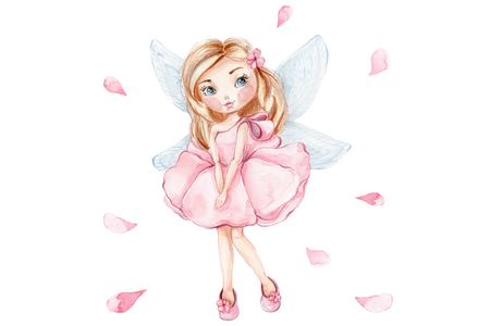 Lit enfant FALA 70x140 avec barrière, tiroir et graphisme - Fillette avec des ailes