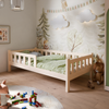 Lit enfant PINI 80x160 en bois non verni avec matelas – Naturel