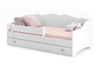Lit enfant EMMA WHITE 180x80 avec matelas - Blanc / Poignées roses