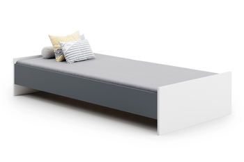 Lit pour adolescent KARO 90x190 - Blanc / Gris