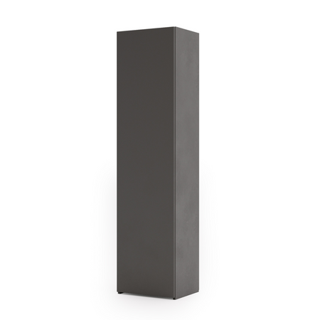 Étagère complète LONI / Armoire une porte avec étagères 160 × 40 cm - Gris