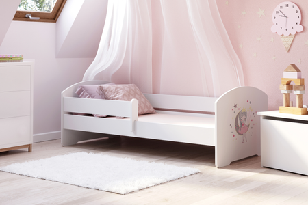 Lit enfant LUK 70x140 avec barrière graphique - Princesse Endormie