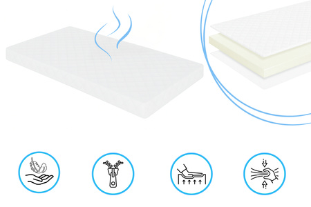 Matelas matelassé en mousse dure 160x80x10 cm