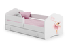 Lit enfant FALA 80x160 avec barrière, tiroir et graphisme - Ballerine