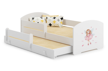 Lit enfant double gigogne LUK II 80x160 - Fillette avec des ailes