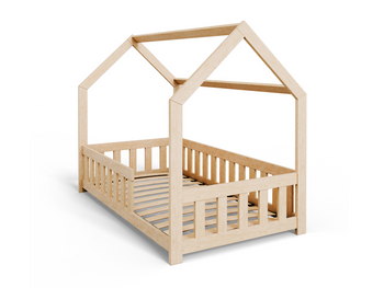 Lit cabane DUBI enfant 160x80 - couleur Naturel