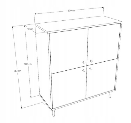 Commode 4 portes en cachemire Venus