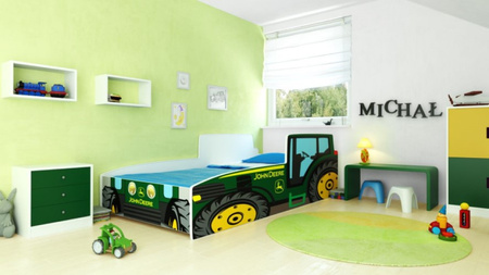 Lit enfant tracteur vert 140x70