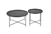Ensemble de 2 tables JULITA – couleur Marbre Noir / Noir
