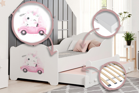 Lit gigogne ANNA II 160x80 - Chat
