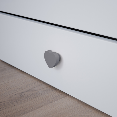 Lit pour enfant EMMA 80x160 avec barrière et tiroir - Blanc / Gris