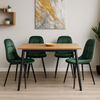 Ensemble de 4 chaises rembourrées en velours – couleur Vert