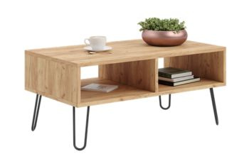 Table basse loft Sandi - chêne artisanal doré