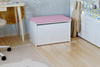 Coffre à jouets DARIA - Blanc, panneau rose