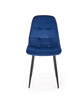 Ensemble de 4 chaises rembourrées en velours – couleur Bleu marine