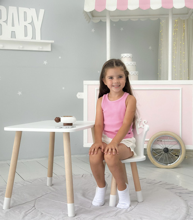 Table et chaise Crown pour enfants - blanc
