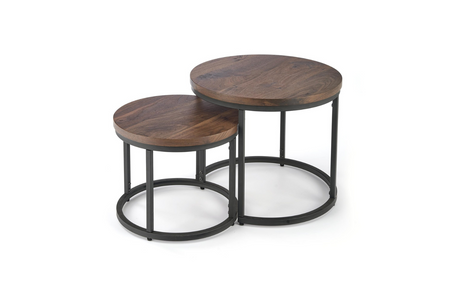 Tables basses 2en1 OREO style loft – couleur Noyer