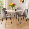 Ensemble de 4 chaises rembourrées en velours – couleur Gris cendré