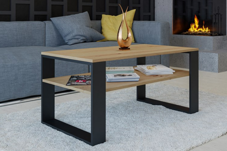 Table basse MODI - Chêne Artisan / Noir