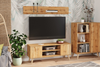 Meuble TV FOCUS 155 cm scandinave, pieds en bois - Chêne Craft