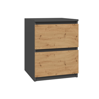 MALMO II Table de chevet Artisan chêne / Anthracite