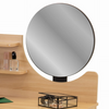 Coiffeuse avec miroir, tiroirs noirs, style scandinave