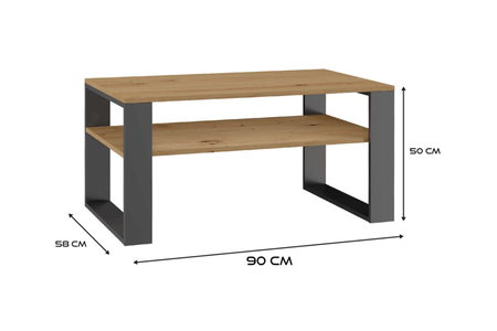 Table basse MODI - Chêne Artisan / Anthracite