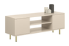 Meuble TV FOCUS 135 cm, pieds en métal doré - Cachemire